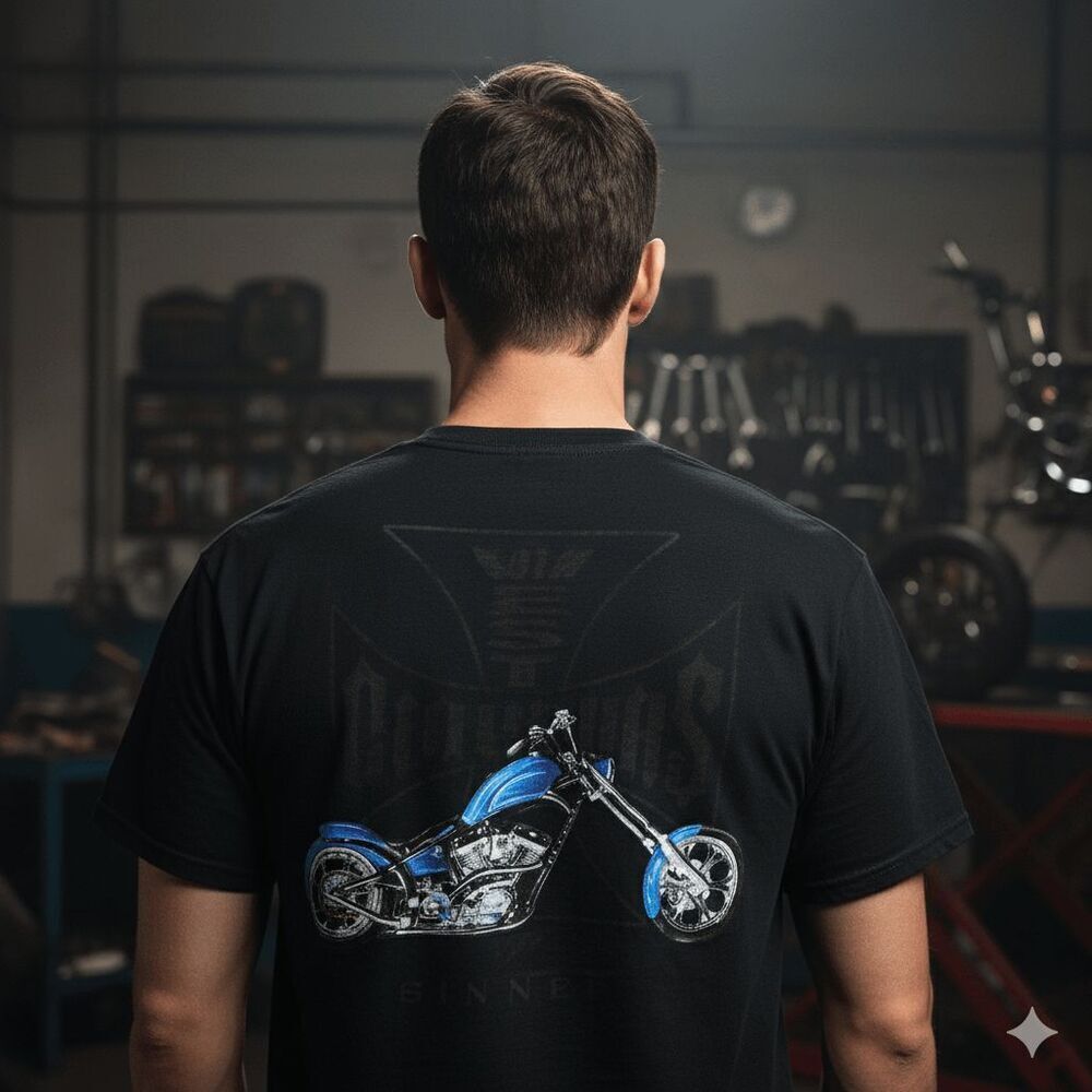 West Coast Choppers Faded Shirt Blue Chopper Y2K Mens Large READ